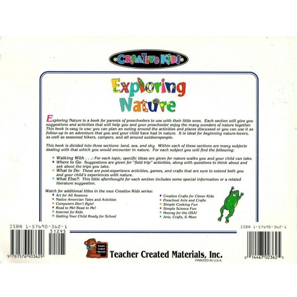 Teacher Created Materials Creative Kids Exploring Nature Paperback - Picture 2 of 2